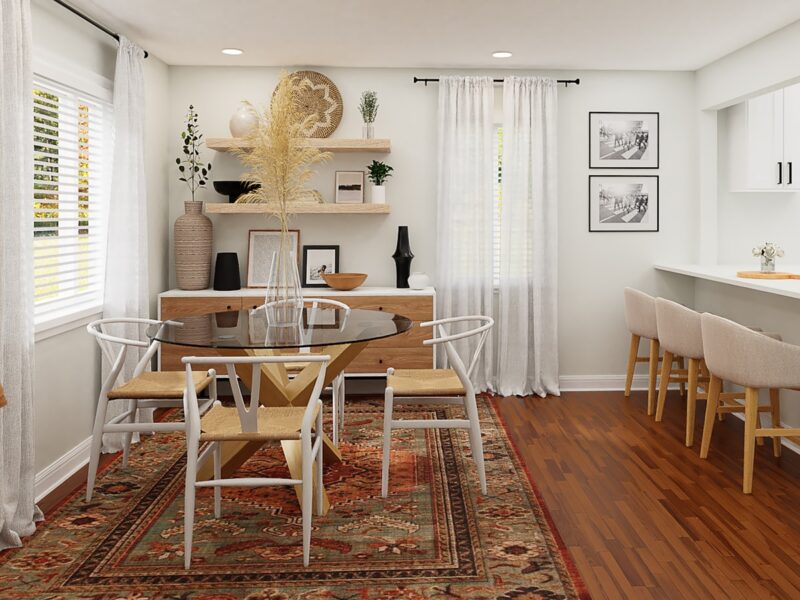 brown wooden table with chairs