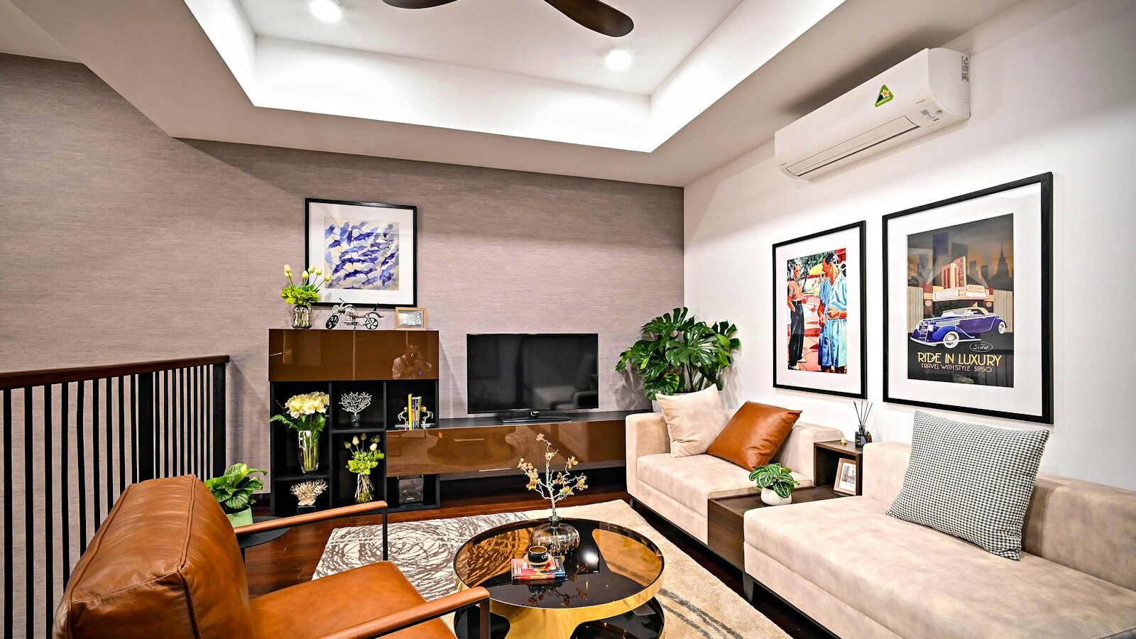 black flat screen tv on brown wooden tv rack