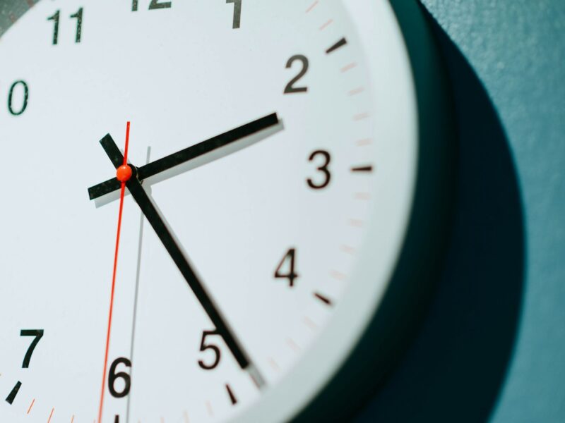 analog wall clock displaying 02:24