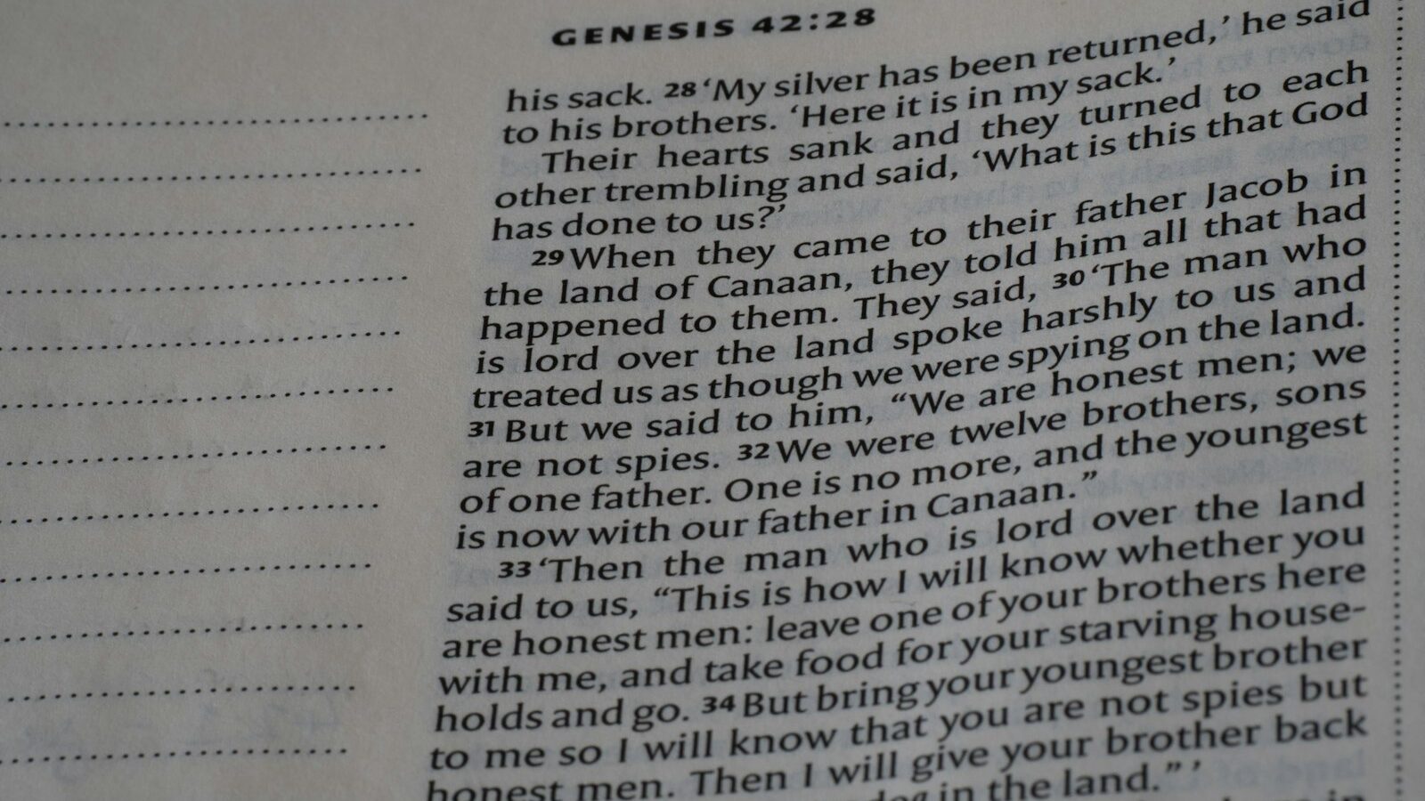 Bible page with text from genesis