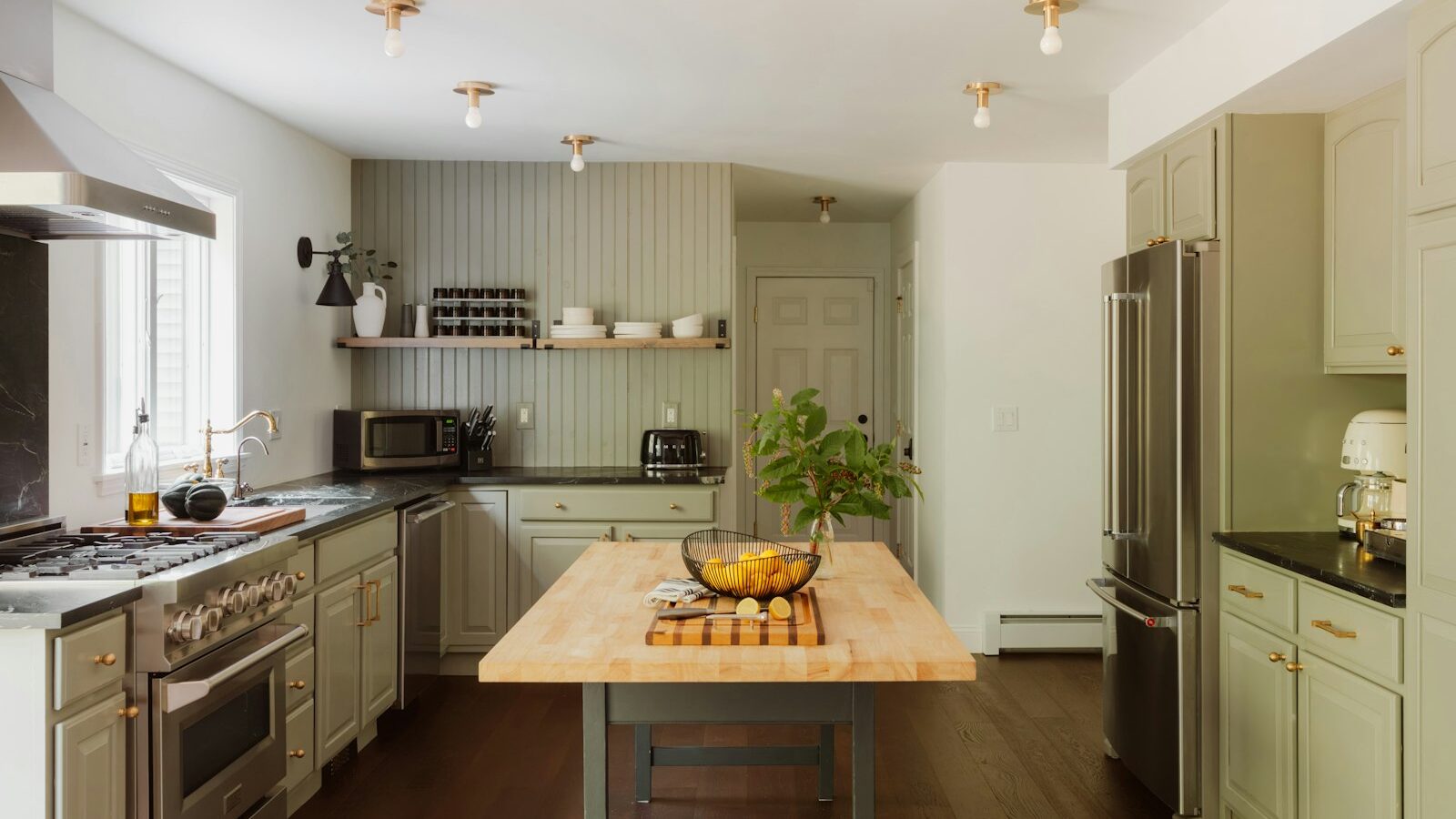 Modern kitchen with island and stainless steel appliances